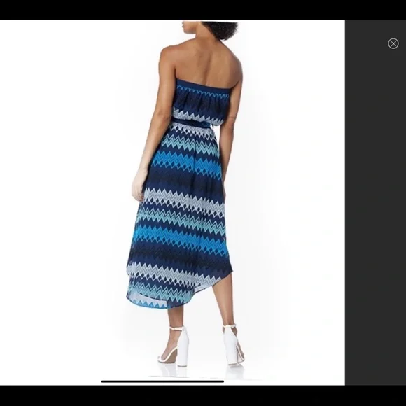 Ramy Brook Sylvia Strapless Chevron Printed Maxi Dress NWT Size Medium - Picture 2 of 5